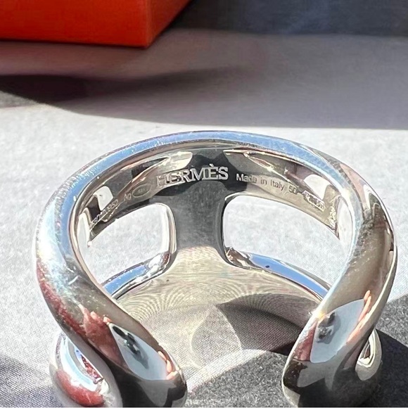 Hermes Sterling Silver Osmoz Ring 50 - Picture 2 of 3